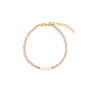 Delicate beaded bracelet with pink glass beads and five freshwater pearls at the centre.